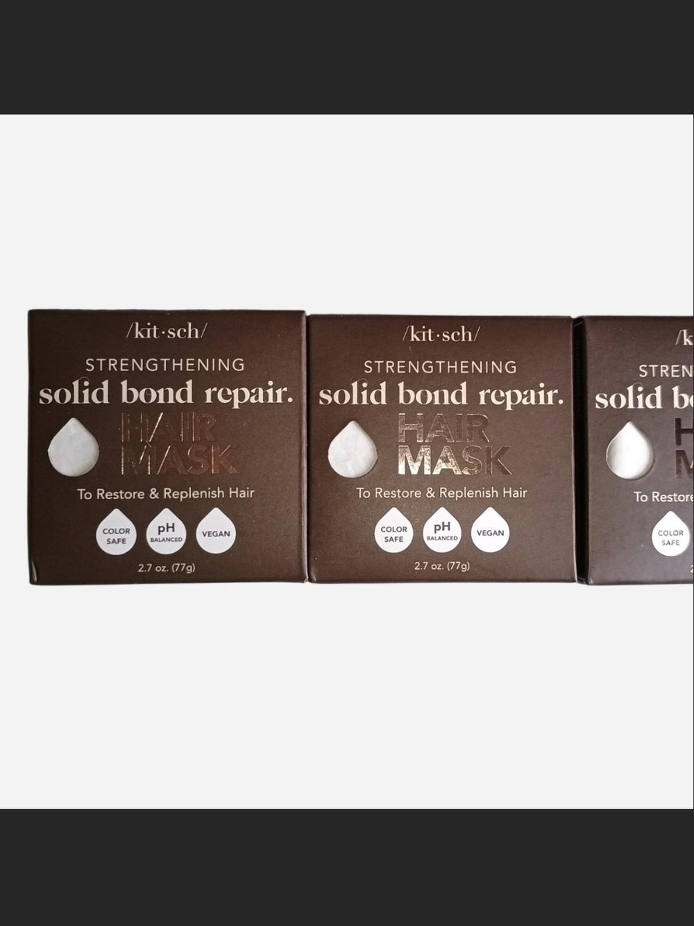 Kitsch Strengthening Solid Bond Repair Hair Mask - 3pack